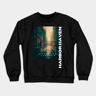 City lights with typography Crewneck Sweatshirt